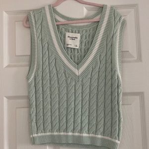 Abercrombie & Fitch Mint Green Cable Knit Tank Top